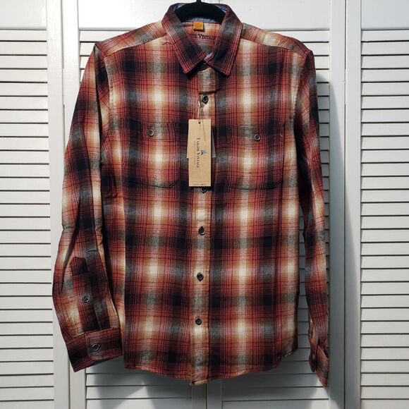 Tailor Vintage Other - Tailor Vintage Flannel Button Down Shirt Men's Small Maple Lodge Plaid Stretch